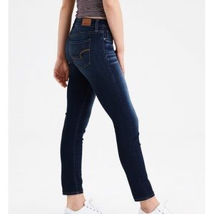 American Eagle skinny crop dark rinse wash jeans
